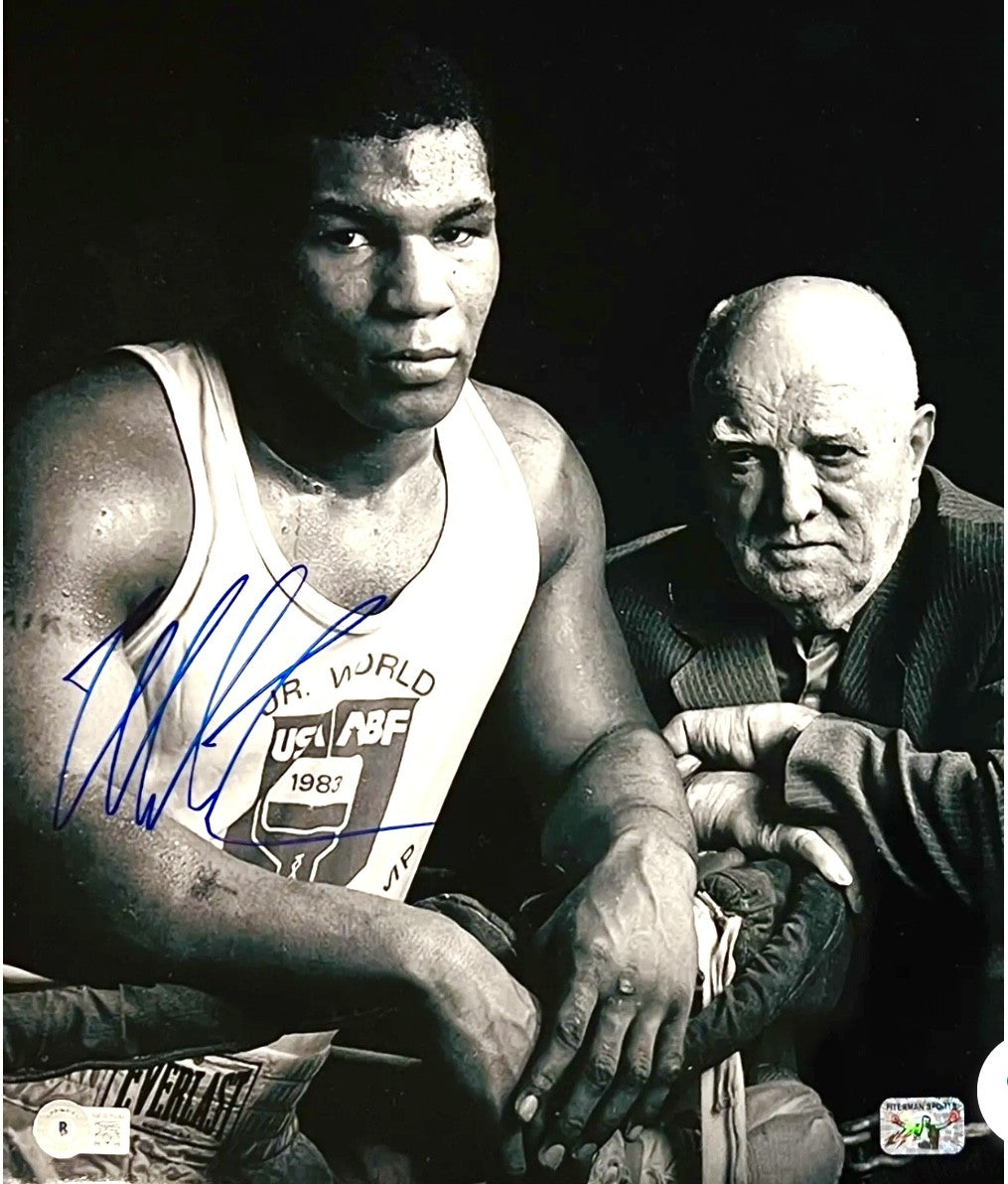 Mike Tyson and Cus Autographed signed 11x14 size Boxing Photo Beckett COA