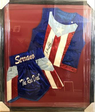 Amanda Serrano Hand Signed Autographed Rare fight worn Puerto Rican Outfit JSA Framed