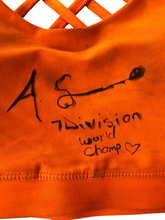 Amanda Serrano vs Katie Taylor. Hand Signed autographed fight worn Sports Bra