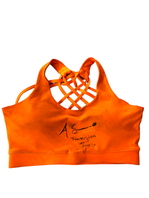 Amanda Serrano vs Katie Taylor. Hand Signed autographed fight worn Sports Bra