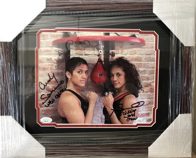 Amanda Serrano & Cindy Serrano Dual Signed Autographed Rare 8x10 JSA Framed
