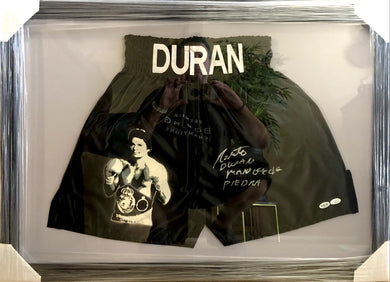 Roberto Duran Custom Older Hand Painted signed Autographed Boxing Trunks RARE JSA