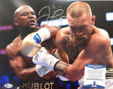 Floyd Mayweather Jr. vs McGregor Signed 11x14 Photo (Beckett COA)