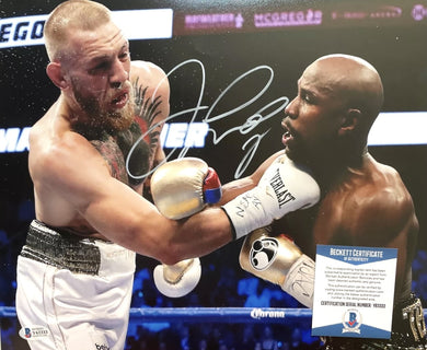 Floyd Mayweather Jr. vs McGregor Signed 11x14 Photo (Beckett COA)