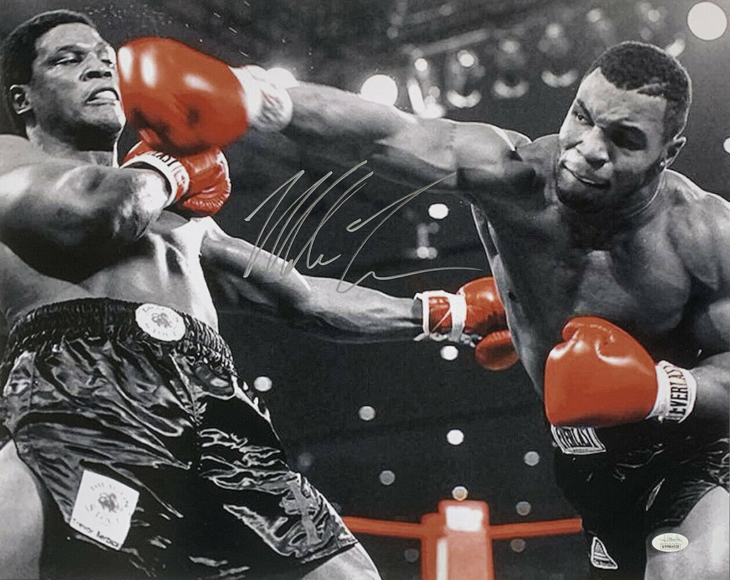 Tyson Vs Berbick Mike Tyson Signed 16x20 Boxing Photo vs. Trevor Berbick JSA ITP – iconsofboxing.com