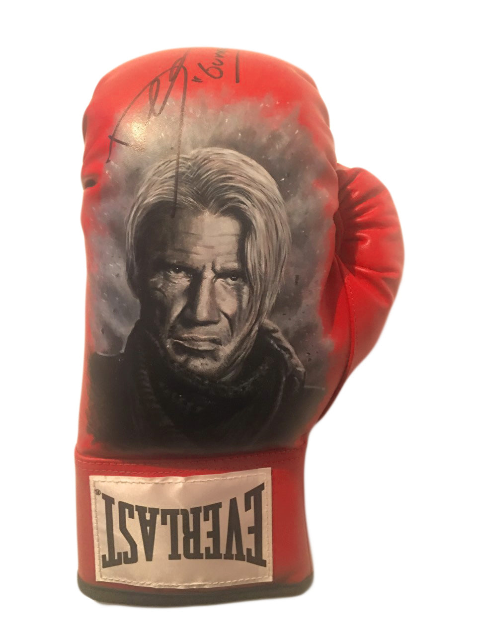 Dolph Lundgren Hand Painted and Autographed Everlast Boxing Glove Inscribed