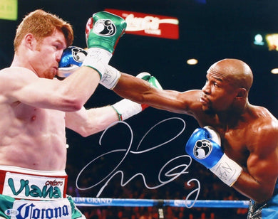 Floyd Mayweather Jr. vs Canelo Signed 16x20 Photo (Beckett COA)