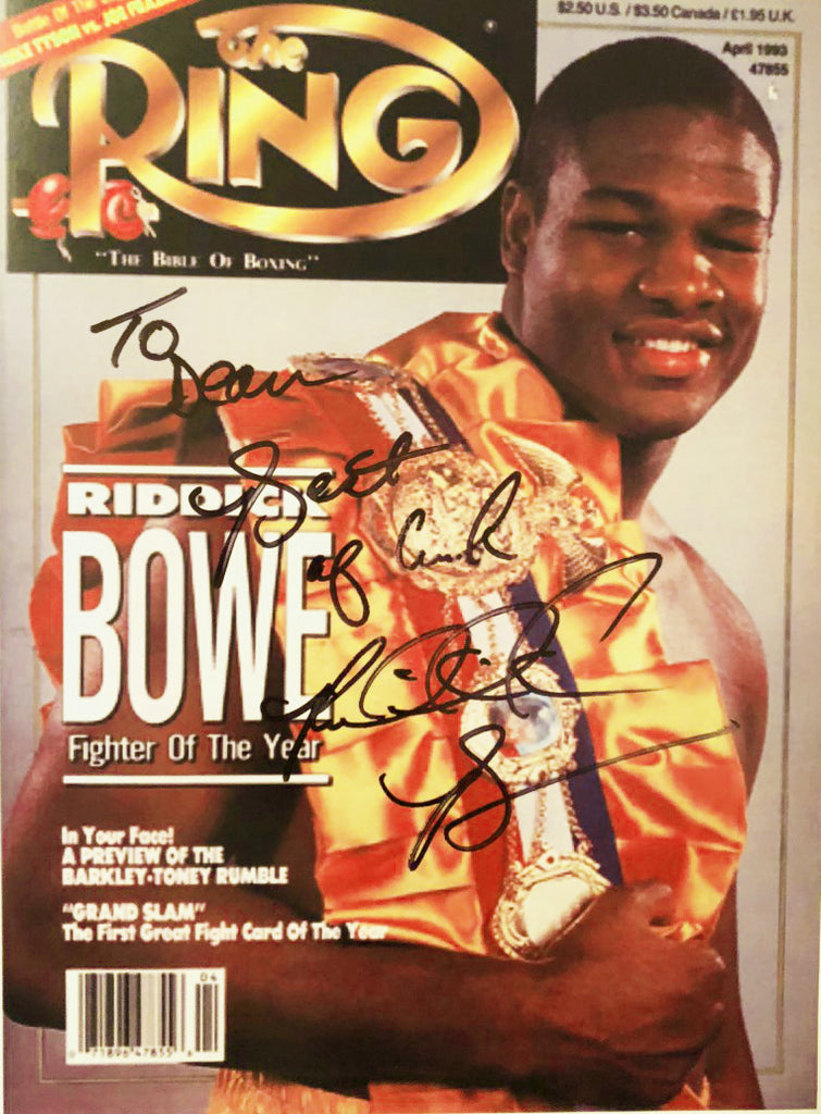 Riddick Bowe Autographed with inscriptions 8 x 10 Photo – iconsofboxing.com