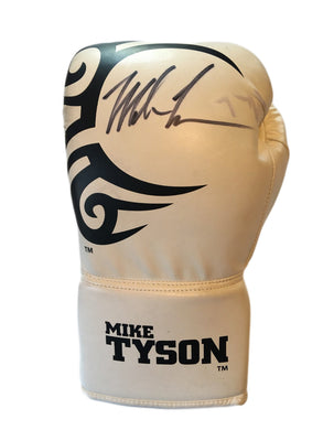 Mike Tyson Black Autographed White Custom Tyson Boxing Glove