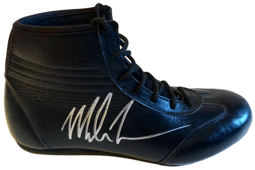 Mike Tyson Autographed Rare Black Custom made Boxing Boot