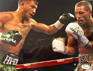 Vasyl Lomachenko Autographed 8 x 10 photo in Gold Signature, JSA CERT
