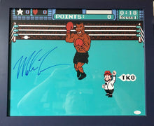 Mike Tyson Blue Framed Signed Punch-Out 16 x 20 Photo Display (JSA COA)