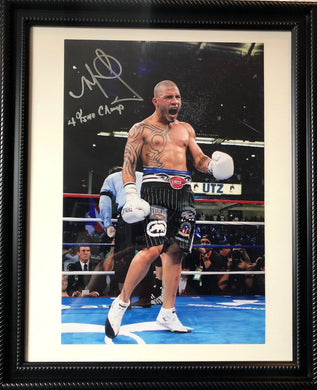 Miguel Cotto autographed Framed Silver signature 11x17 Photo size