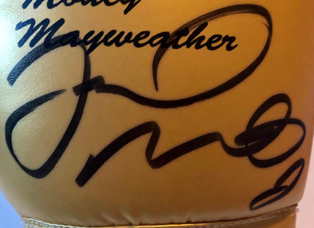 Floyd Mayweather signed autographed Winning Gold color Boxing