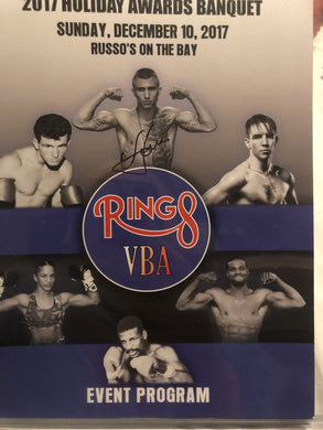 Vasyl Lomachenko Autographed Dinner Event Program in Black Signature, Photo Proof