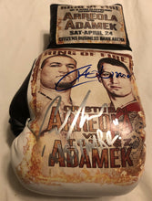 Arreola vs Adamek Dual Autographed and silk screen Custom Boxing Glove