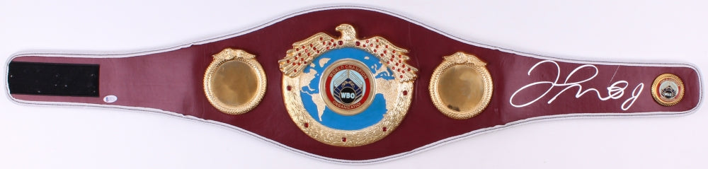 Floyd Mayweather Jr. Signed Maroon/Gold WBO Heavyweight Championship Belt (Becektt COA)