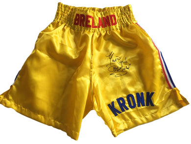 Mark Breland Autographed Custom Made Kronk Gym Boxing Trunks