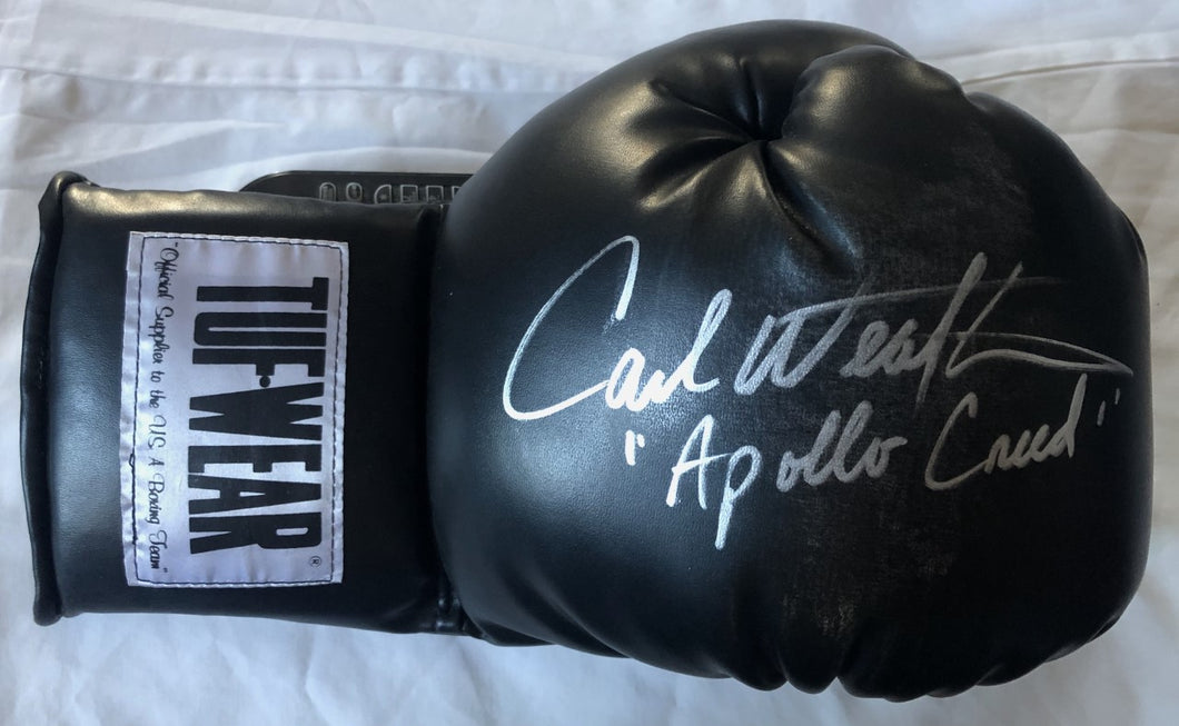 Carl Weathers Autographed TUFFWEAR Black Boxing Glove 