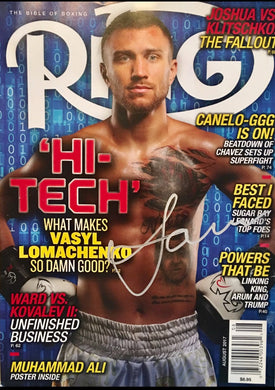 Boxer Vasyl Lomachenko Autographed Ring Magazine in Silver Signature, Photo Proof