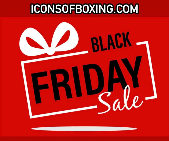 Icons of boxing Black Friday sales.