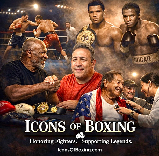 Icons of boxing reviewing their all new inventory.