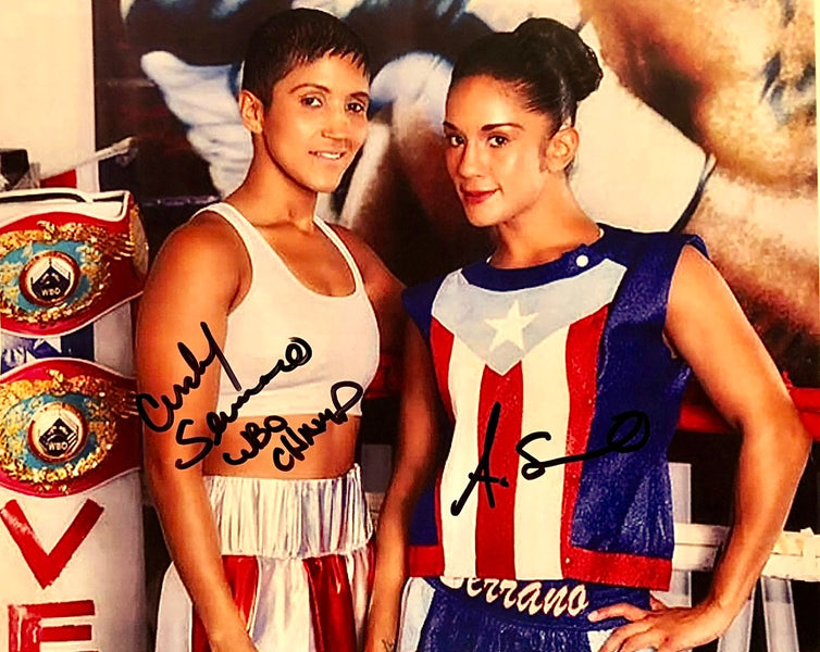Amanda Serrano boxing memorabilia at icons of Boxing