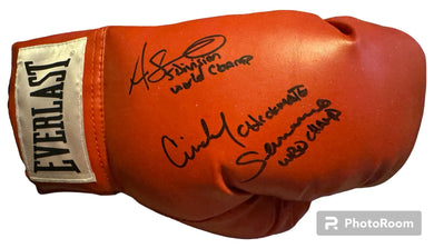 Amanda & Cindy Serrano dual signed autographed Boxing gloves COA