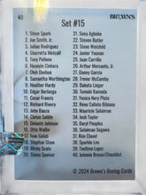 Brown's Boxing Cards, 15th Set, Full Deck, 40 fighter cards, info in photo.