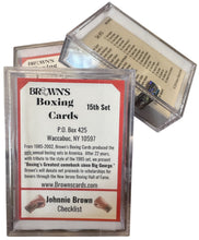Brown's Boxing Cards, 15th Set, Full Deck, 40 fighter cards, info in photo.