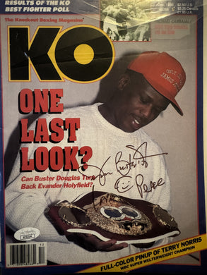 Buster Douglas Autographed Signed KO Boxing magazine COA.