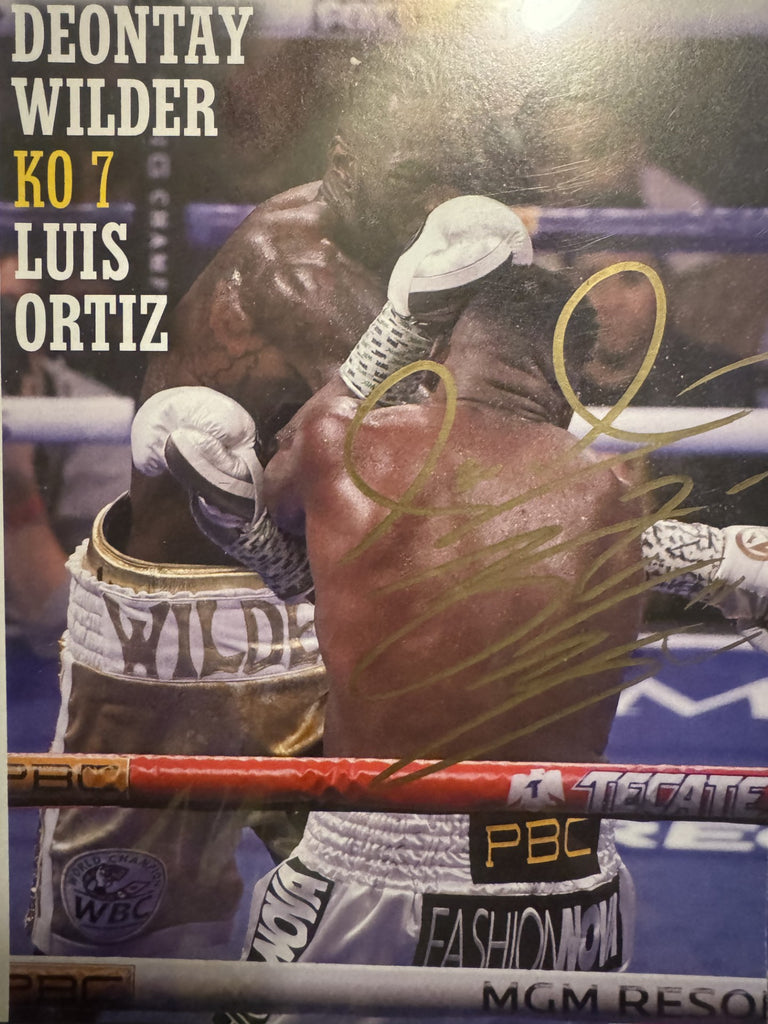 Deontay Wilder signed in Gold autographed boxing Rare photo COA ...