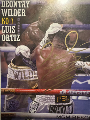 Deontay Wilder signed in Gold autographed boxing Rare photo COA.