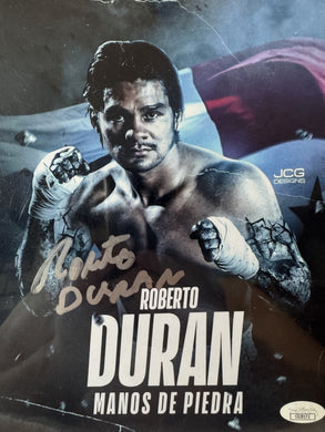 Roberto Duran signed autographed 8x10 Rare hands of stone JSA boxing photo of the legend.