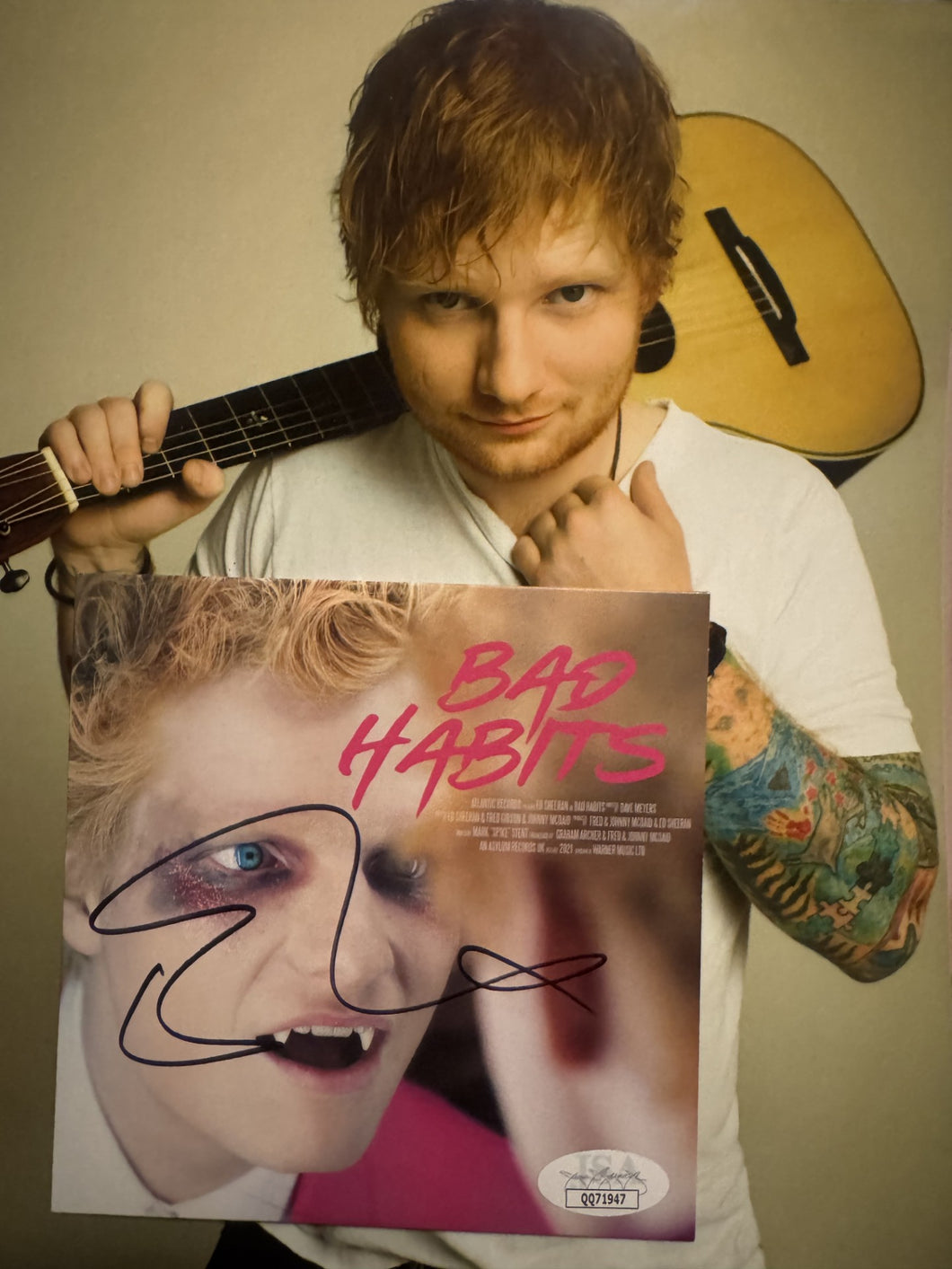Ed Sheeran's track 'Bad Habits' Autographed Signed limited edition music CD with photo JSA COA (Copy) (Copy) (Copy)