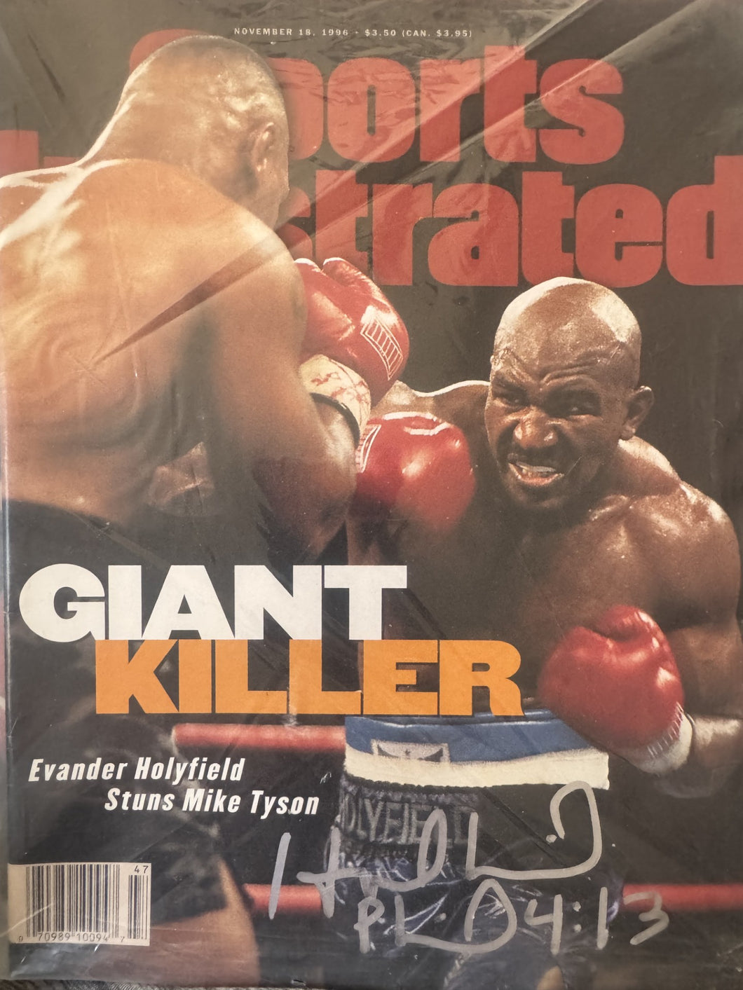 Evander Holyfield Autographed Signed Rare Vintage Boxing Magazine/program COA