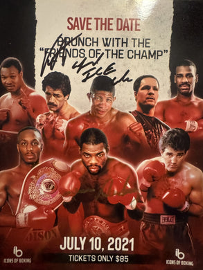 Fighter signed autographed triple sig 8x10 Boxing photo COA.