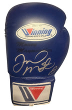 Floyd Mayweather Jr. Autographed signed in silver blue boxing winning rare glove COA