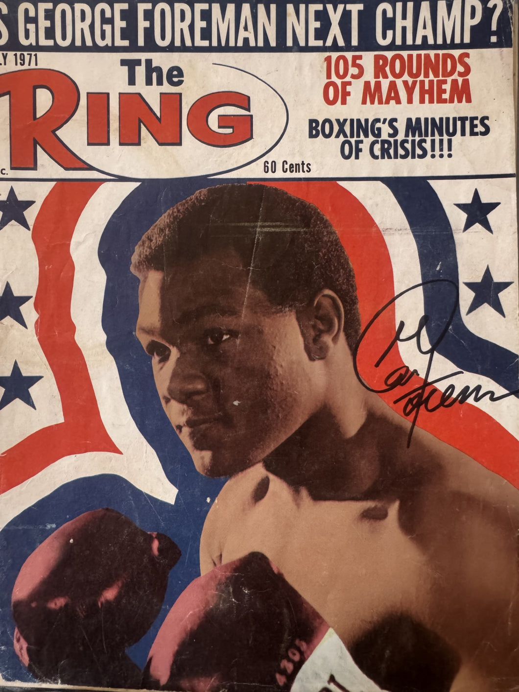George Foreman Autographed Signed Rare Vintage Boxing Magazine/program COA