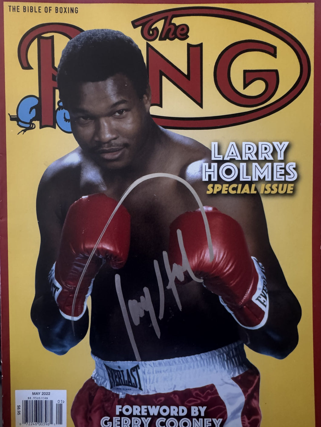 Larry Holmes Autographed Signed complete Boxing Magazine/program COA