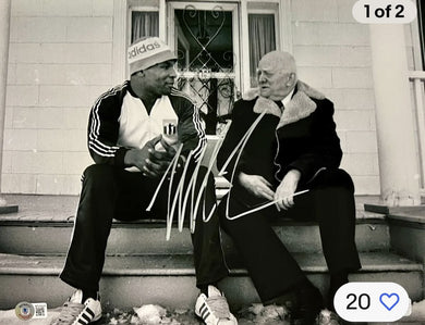 Mike Tyson and Cus Autographed signed in Silver 11x14 size Boxing Photo Beckett COA