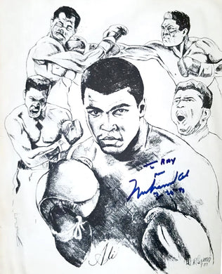 Muhammad Ali Signed Rare Autographed B/W Photo Ali Auto and Dated Certified