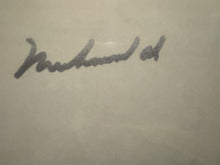 Muhammad Ali autographed Silver Cut signature Authentic 5x7 inch size Cut. COA