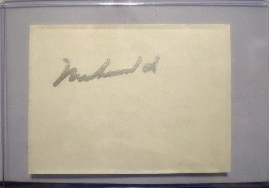 Muhammad Ali autographed Silver Cut signature Authentic 5x7 inch size Cut. COA
