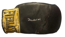 Muhammad Ali signed autographed in blk & silver Vintage speed bag boxing gloves COA