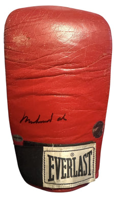 Muhammad Ali signed autographed everlast red speed bag vintage boxing gloves COA