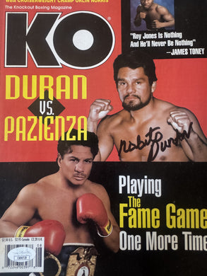 Roberto Duran Autographed Signed rare full Boxing Magazine/program COA