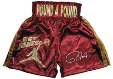 Roy Jones Jr Autographed Burgundy Pound 4 Pound Boxing Trunks ASI Proof