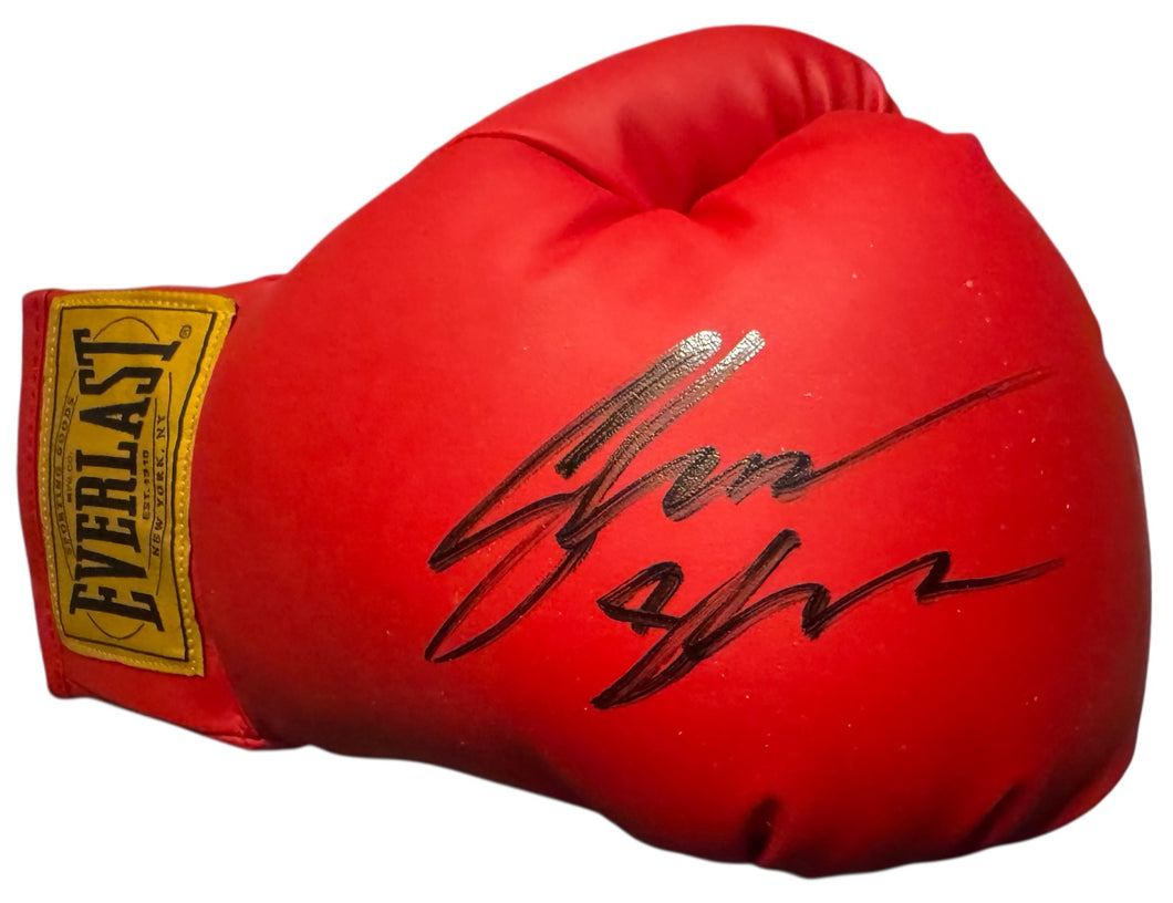 Shakur Stevenson Autographed Signed Red Boxing Glove signed in blk. COA