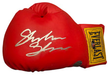 Shakur Stevenson Autographed Signed Red Boxing Glove signed in silver. COA